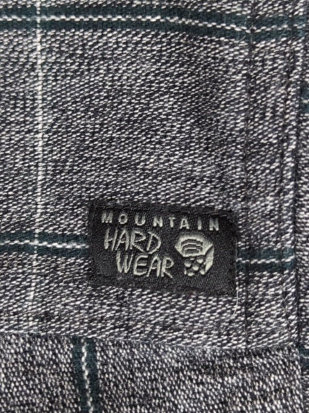 Mountain Hardwear Shirt Men's Medium Gray Plaid Long Sleeve Hiking Camping - Picture 6 of 8